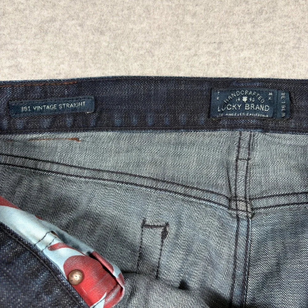 Lucky Brand Jeans Men 36x34 Blue 361 Vintage Straight Dark Wash Denim